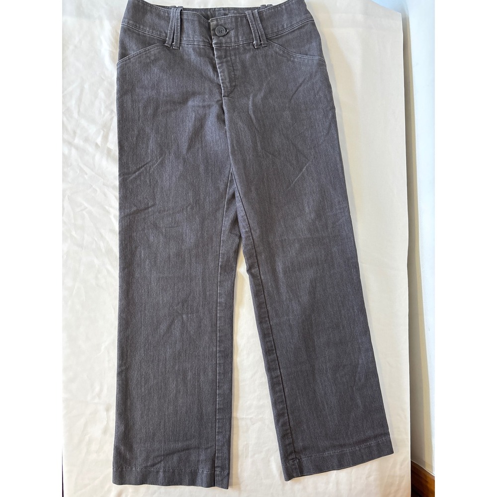 Lee Naturally Slimming Gray Straight Leg Pants Charcoal Denim Trousers Womens